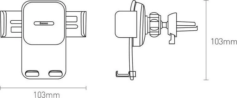 Mbajtës celulari për veturë Baseus Easy Control Clamp SUYK000-001 4.7-6.7\" montim në grilë ventilimi 87 mm, i zi