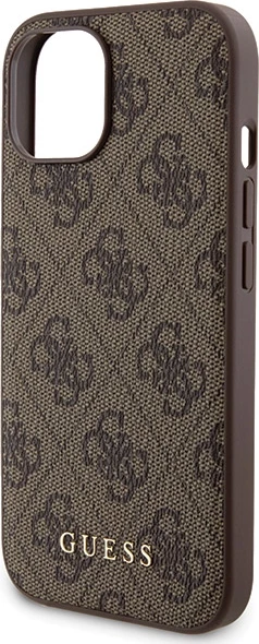Mbështjellës Guess 4G Metal Logo me powerbank MagSafe 5000mAh për iPhone 15, Kafe, Set