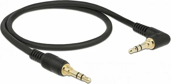 Kabllo audio DeLOCK 85564, 3.5mm jack mashkull-mashkull, 0.5m, e zezë