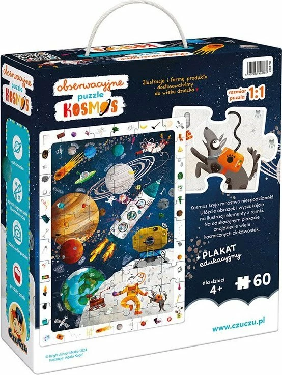 Puzzle vëzhgimi Czuczu Space, 60 pjesë, karton, 4+ vjeç