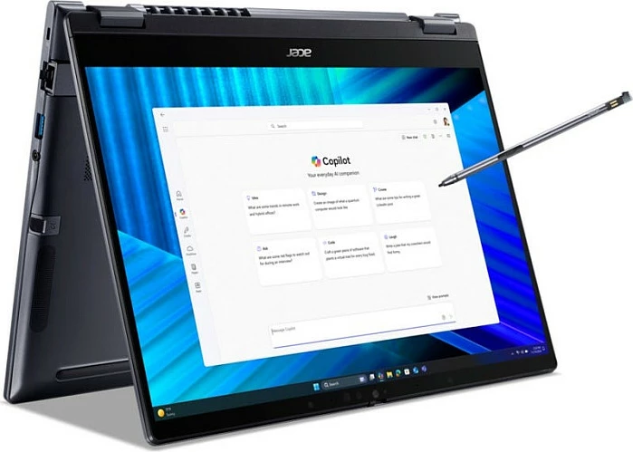 Laptop 2-në-1 Acer TravelMate P4 Spin TMP414RN-55, Intel Core 5 225U, 16GB RAM, 512GB SSD, 14" Touch, Windows 11 Pro, Slate Blue