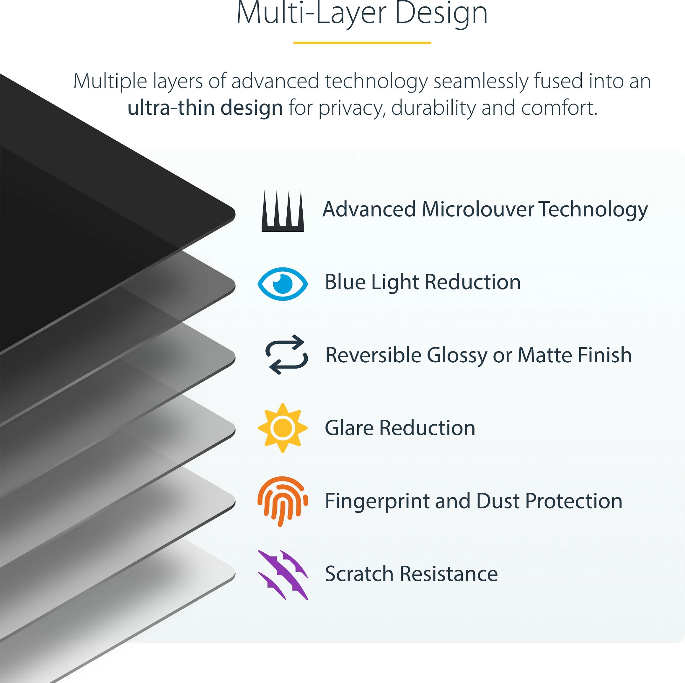 Filtri privatësie për ekran laptopi StarTech, MacBook Air 15" 2023/2024, magnetik, anti-glare, 51% dritë blu, Glossy/Matt, i zi
