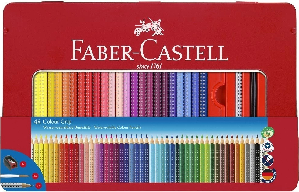 Set lapsa ngjyrues Faber-Castell 48 copë, kuti letre