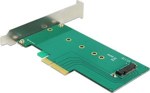 Kartë adapter PCIe DeLOCK 89472 për M.2 SSD, 39 Gbit/s, Black/Green/Silver