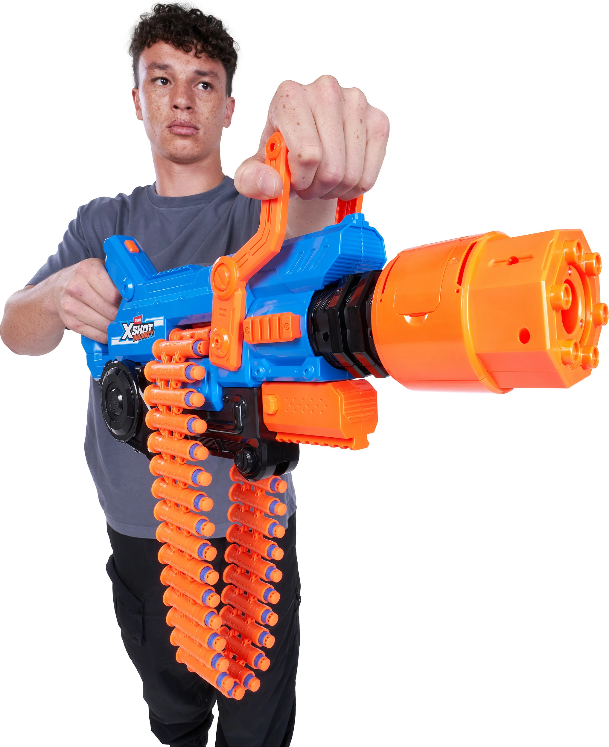 Blaster lodër ZURU XSHOT Insanity Smoking Barrel, 72 shigjeta, 30 m, me dritë/tym, i kaltër