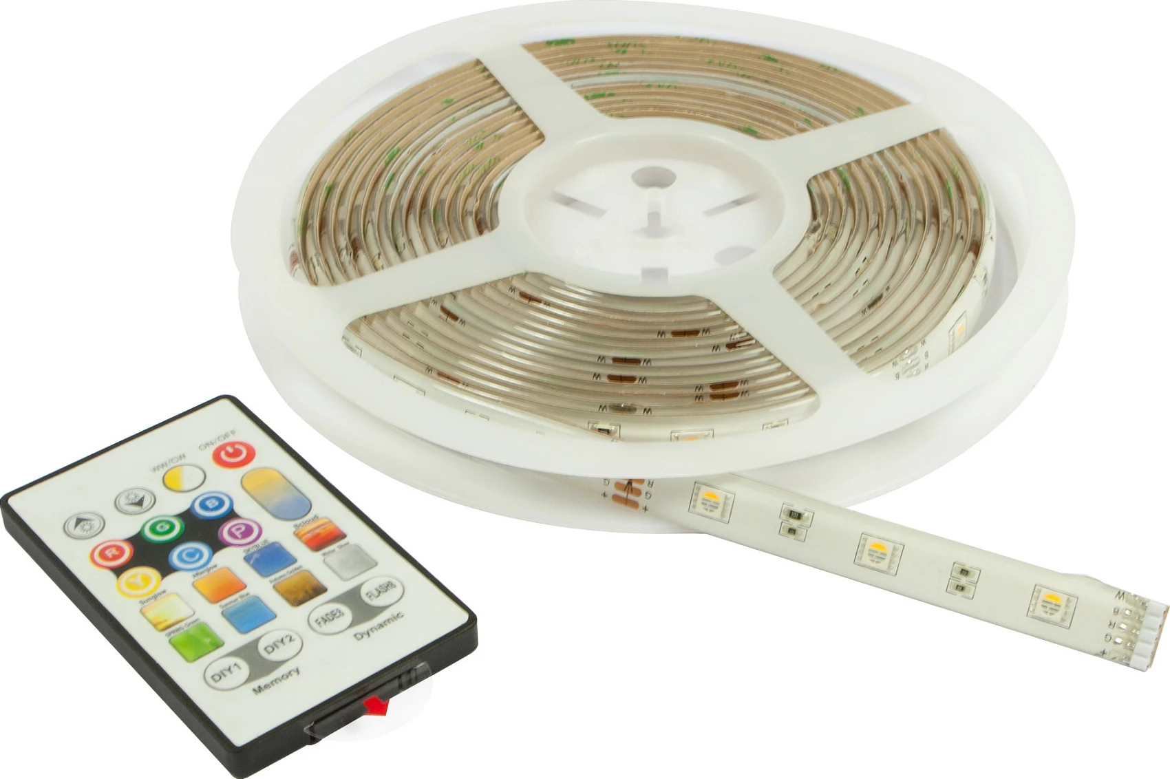 Shirit LED Synergy21 S21-LED-A00156, 5m RGB+W, 24W, me telekomandë, IP65, i bardhë