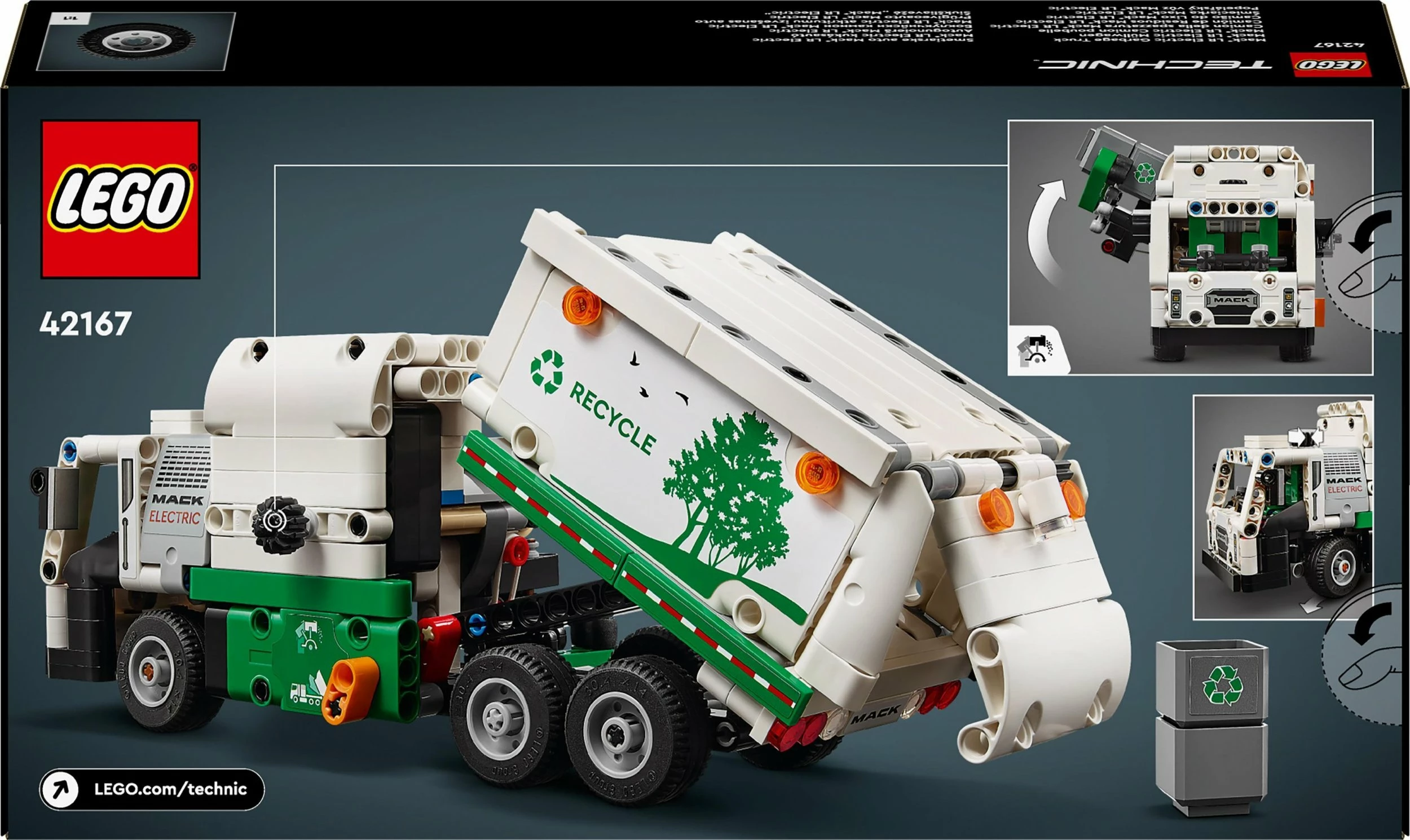 Set LEGO Technic LEGO Mack LR Electric Garbage Truck 42167, 503 copë, 8+