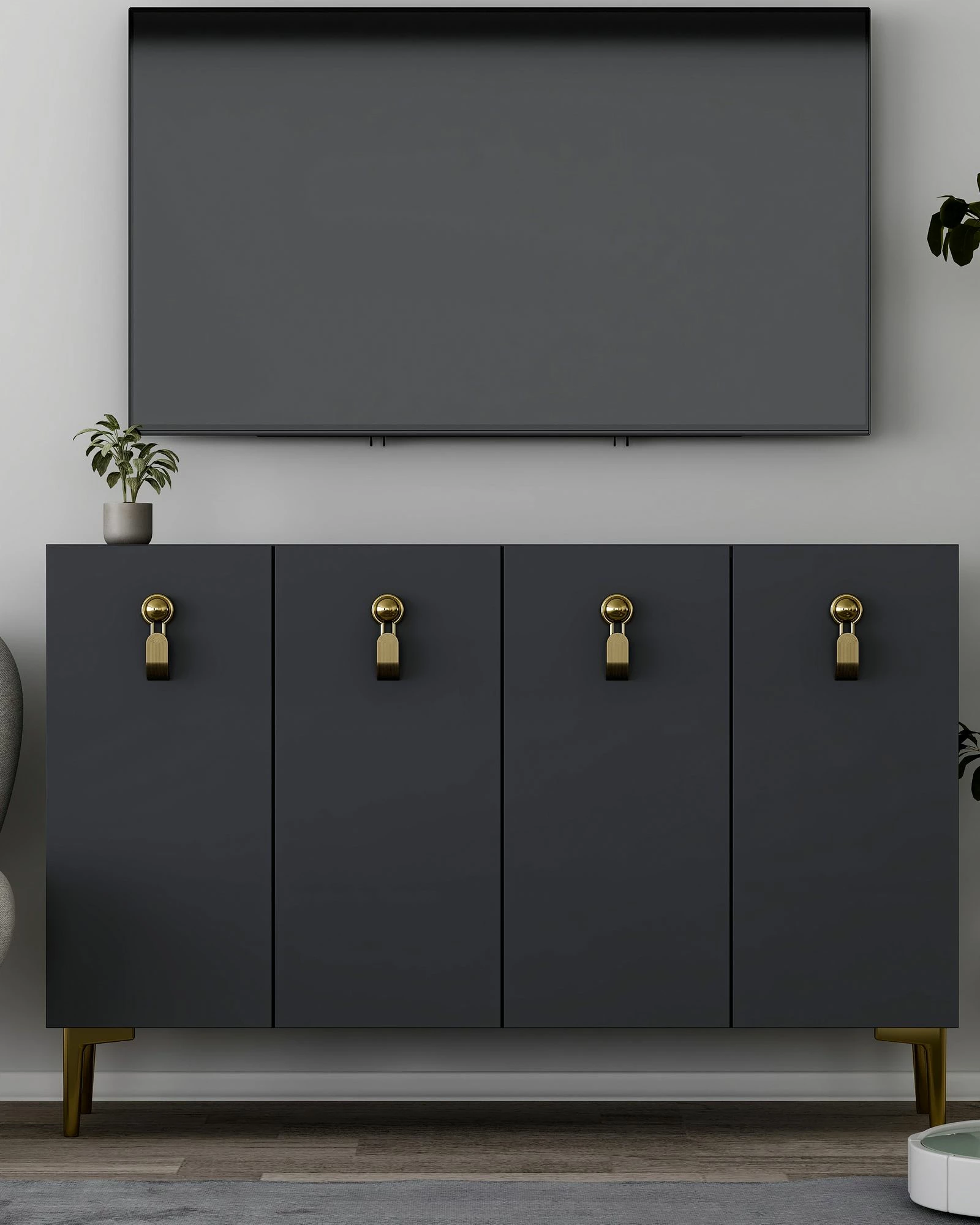 Konsolë Skye Decor, anthracite, gold, 8181KM-64