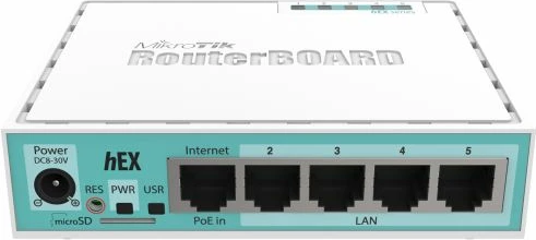 Router Mikrotik hEX RB750Gr3, 5 porta Gigabit, 256MB RAM, USB, microSD, IPsec, PoE-in, bardhë