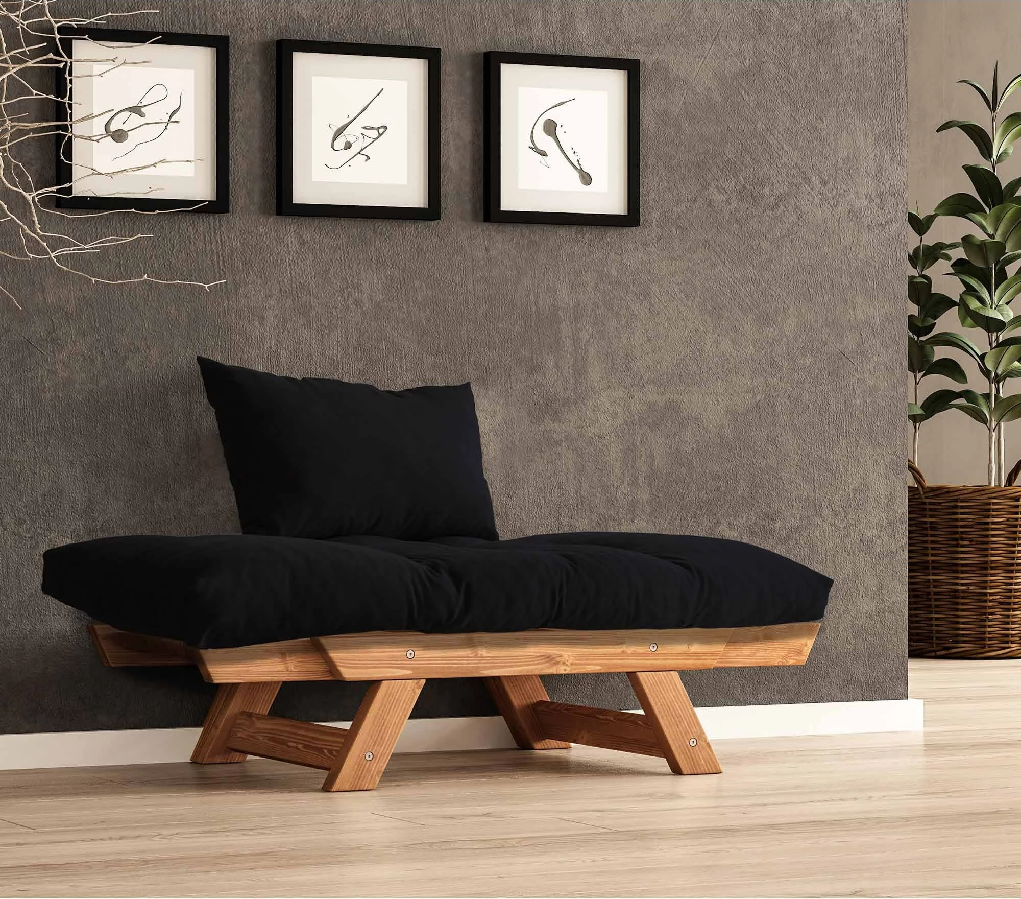 Karrige një vend për kopsht, Skye Decor, CPT8159-140, ngjyrë teak dhe e zezë