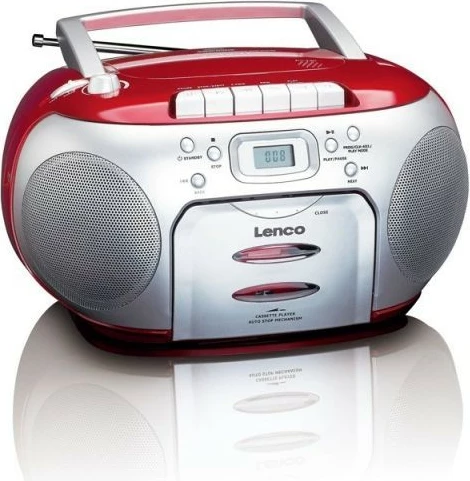 Radio/CD player Lenco SCD-420, 2 altoparlantë, LCD, kuqe/zezë