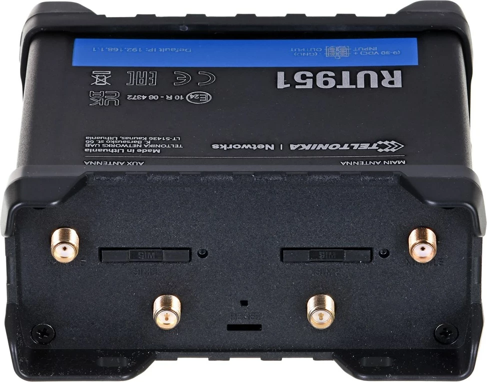 Ruter celular Teltonika RUT951, 4G LTE, 4 porta LAN, 2 SIM, Alumini