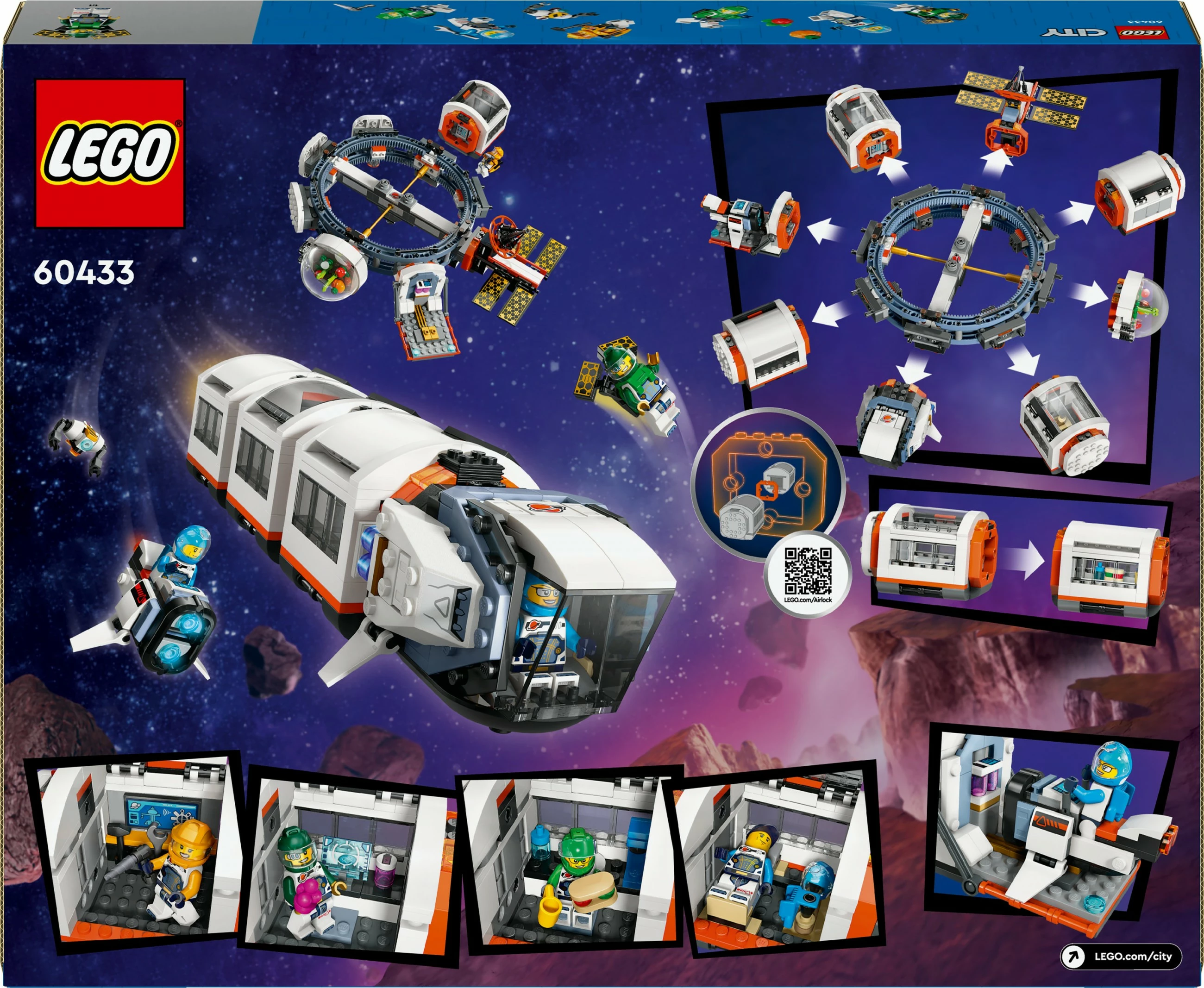 Set ndërtimi LEGO Modular Space Station 60433, 1097 pjesë, shumëngjyrësh