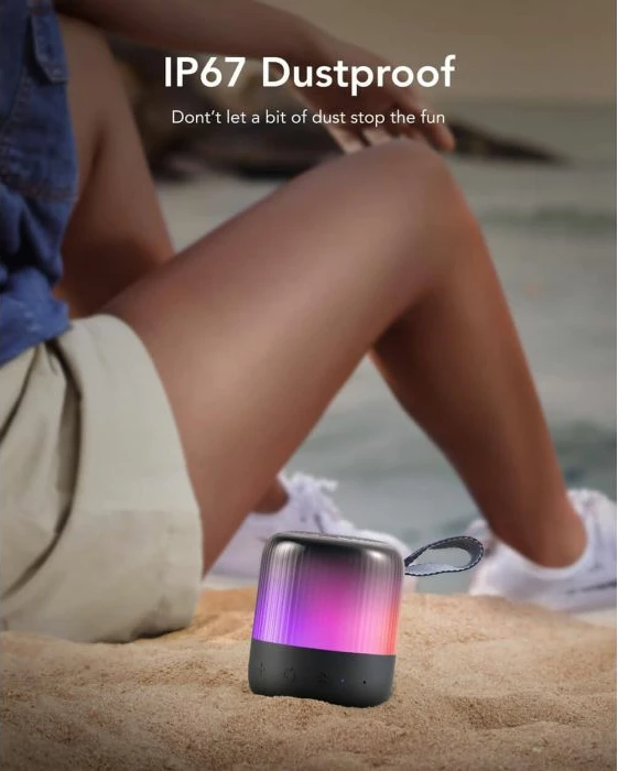 Altoparlant portativ ANKER Soundcore Glow Mini A3136G11, 8W, Bluetooth 5.3, IP67, 12 orë bateri, 360° tingull, RGB ndriçim, zi