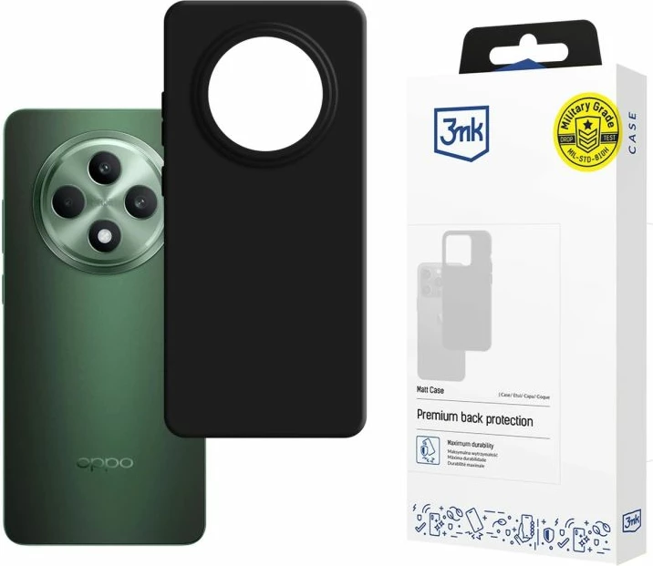 Koverte për telefon 3mk Matt Case për Oppo Reno 12 F/FS, e zezë