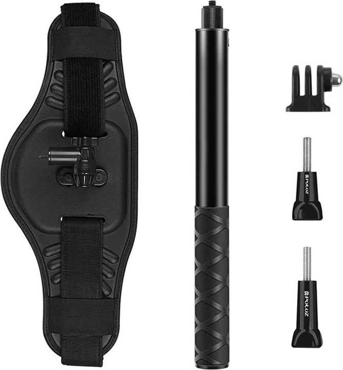 Brez fotografik me selfie stick Puluz PU907, për kamera, i zi