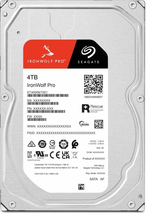 Hard disk i brendshëm Seagate IronWolf Pro ST4000NT001 4TB 3.5" SATA 6Gb/s 7200rpm 256MB, kuqe/zezë/jeshile
