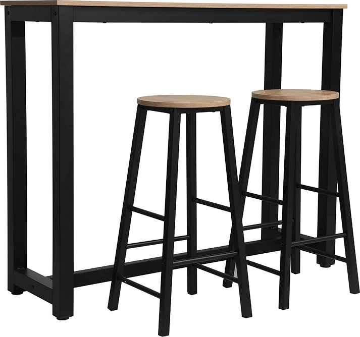 Set tavolinë bar Marle sonoma-black leg 120x40x100cm