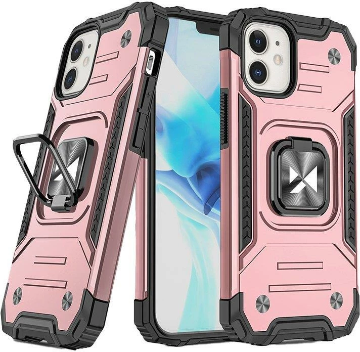Mbështjellës Wozinsky Ring Armor për iPhone 14, me mbajtëse unaze, ari