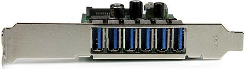 Kartelë zgjerimi PCIe StarTech PEXUSB3S7, 7 porta USB 3.0, UASP, full-height/low-profile, e gjelbër/metalike
