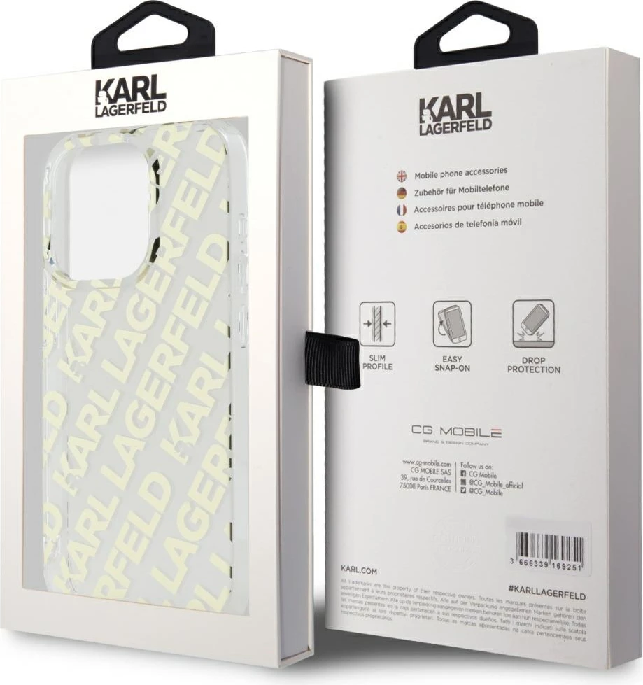 Mbështjellës Karl Lagerfeld IML Fullover Logo për iPhone 15 Pro, Ari