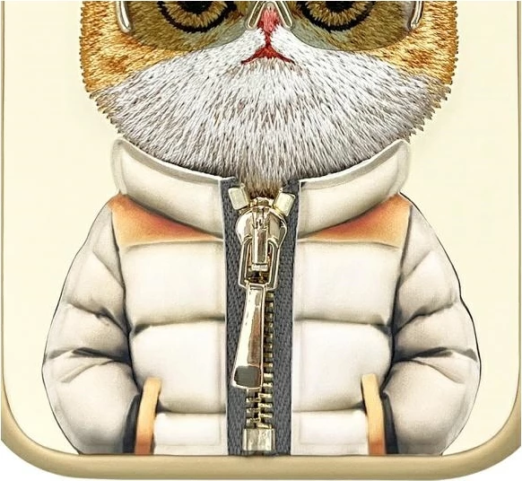 Mbështjellës Nimmy Cool&Cute 2.0 Cat për iPhone 16 6.1", khaki/jeshile