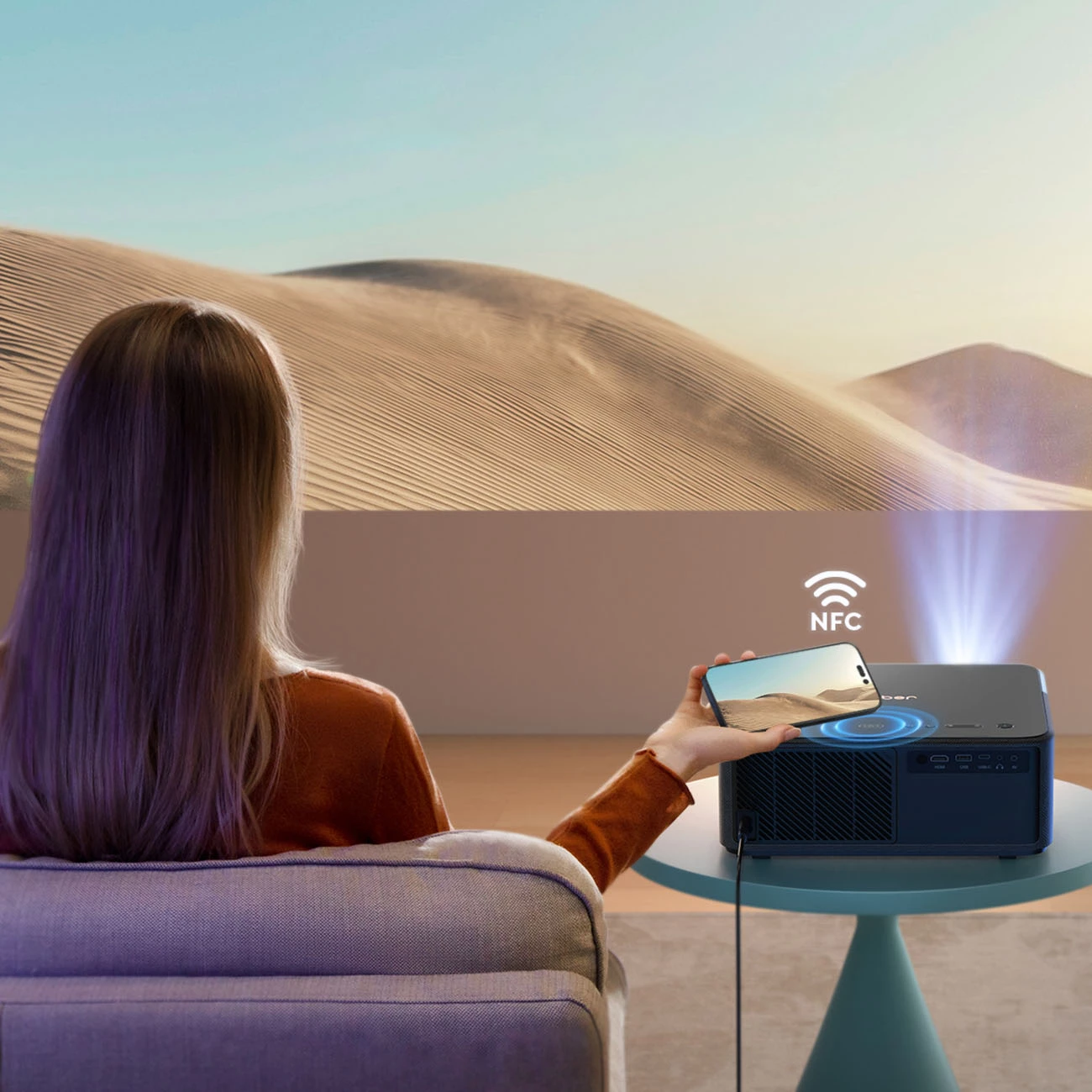 Projektor multimedia Yaber K2s Pro, FullHD 1080p, JBL Speakers & Subwoofer, Android TV, i zi