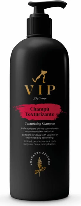 Shampo natyral për qen Tramp VIP Champi Texturizante për volum & teksturë, 250 ml, e zezë