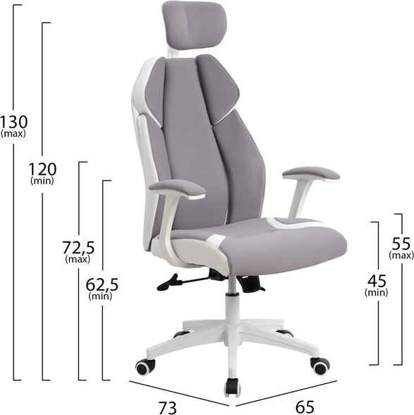 Karrige për zyre SALENA FH1086.10, hiri/e bardhë