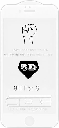 Xham mbrojtës Premium FULL GLUE 5D MPN 10246 për iPhone 6/6S full screen 9H, i bardhë