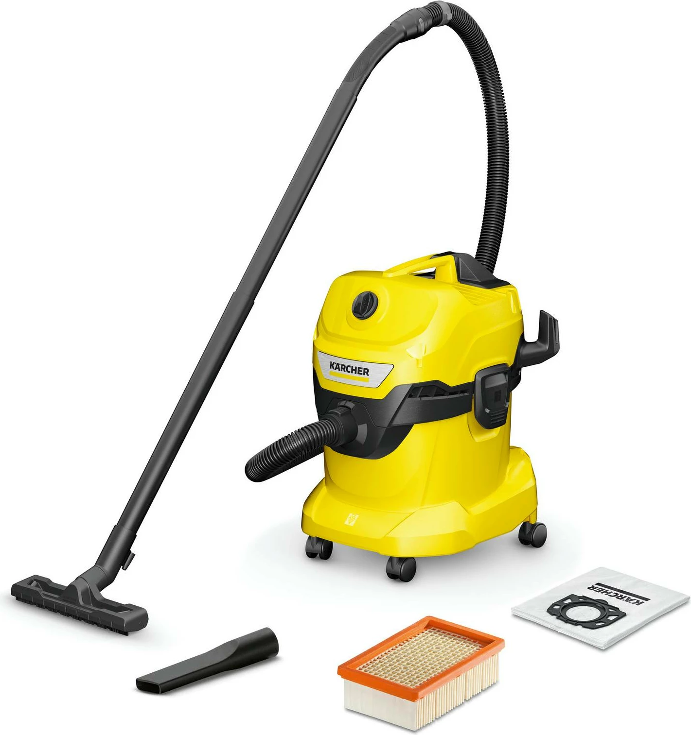 Aspirator lagësht/thatë Karcher WD 4 V-20/4/35, 1000W, 20L, i verdhë