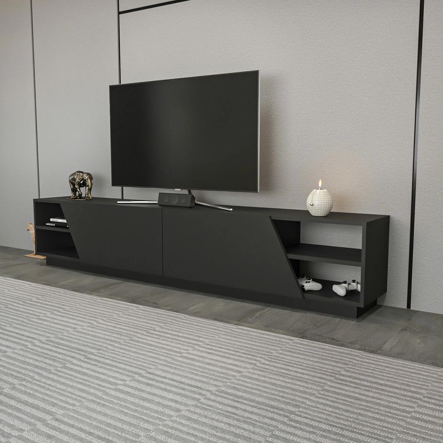 Komodë TV Hanah Home, Rhodes, antracit