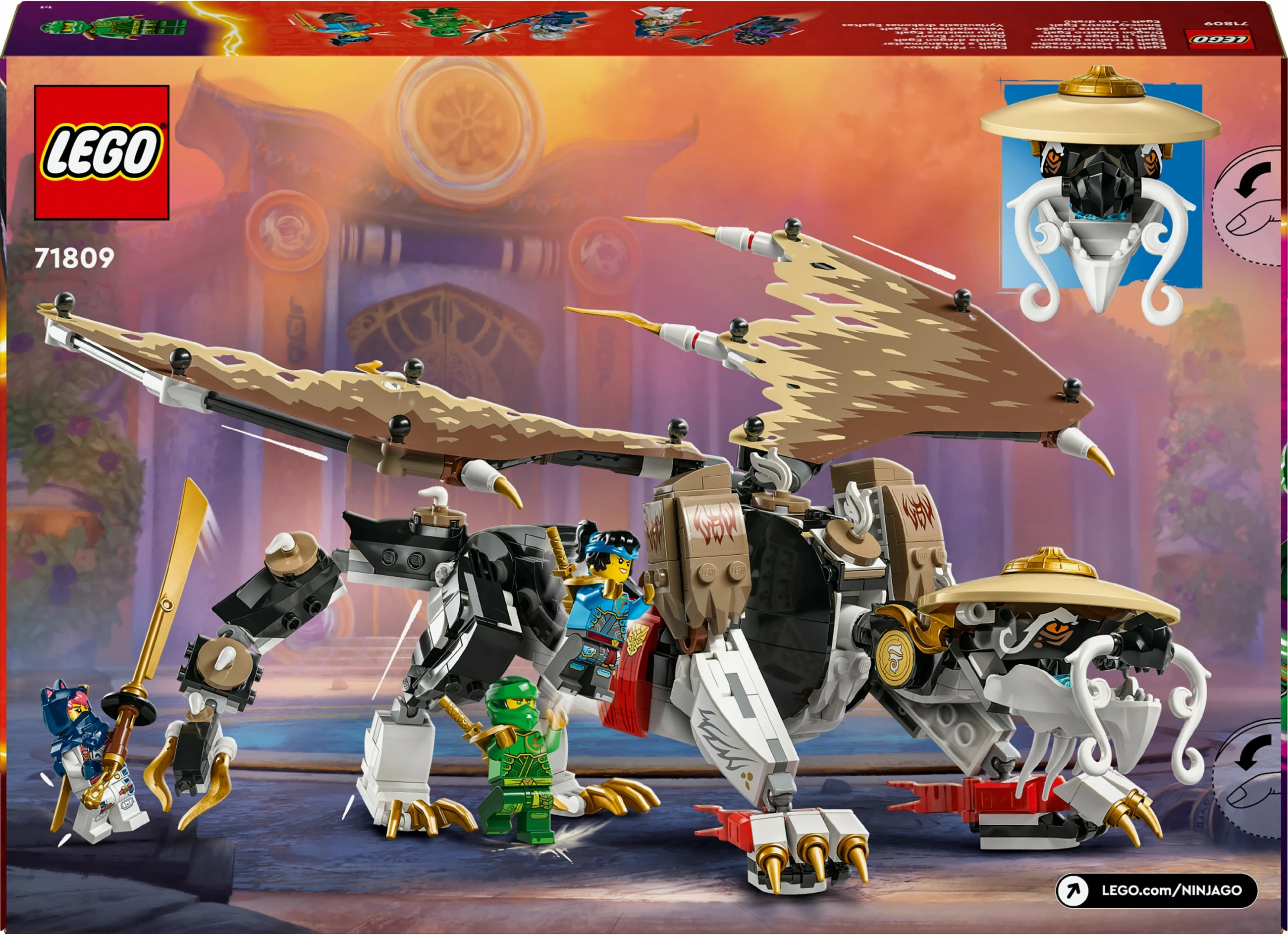 Set ndërtimi LEGO NINJAGO Egalt the Master Dragon 71809, 532 pjesë, multingjyrësh