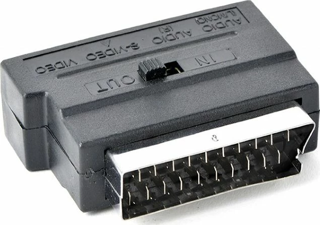 Adapter AV Gembird CCV4415 SCART në 3xRCA (Cinch) + S-Video, i zi