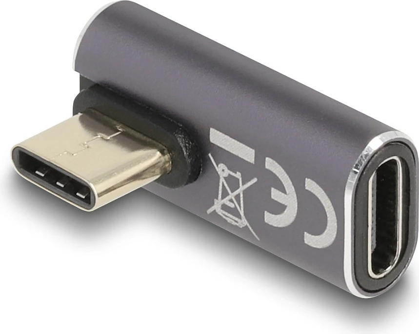 Adapter USB-C DeLOCK, USB4 40Gbps, PD 100W, 8K 60Hz, këndor, antracit