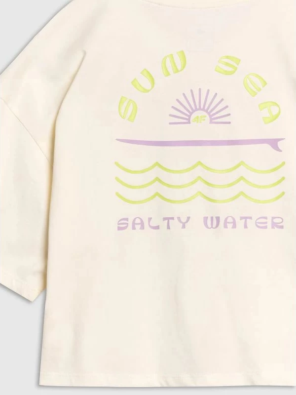 Maicë crop top për femra 4F, e bardhë