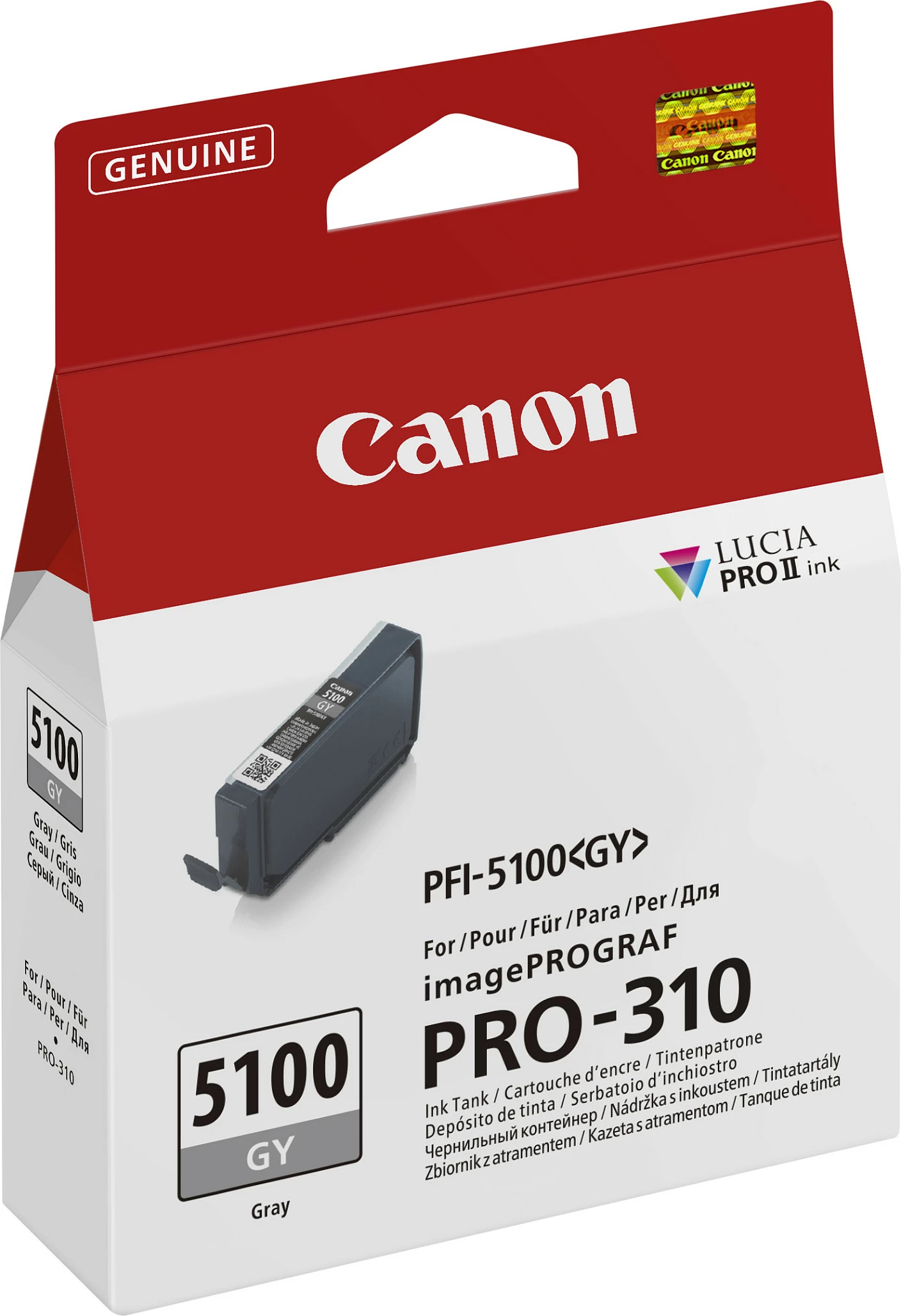 Kartrixh boje Canon PFI-5100 GY, 14.4 ml, për imagePROGRAF PRO-310, Gri