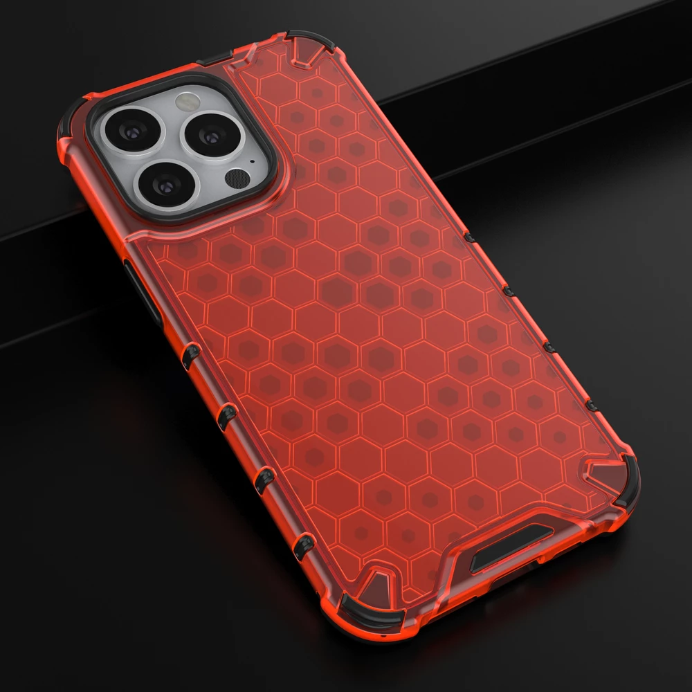 Mbështjellës Hurtel Honeycomb për iPhone 13 Pro, i kuq