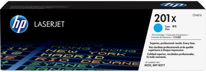 Toner HP 201X CF401X kapacitet i lartë 2,300 faqe, Cyan
