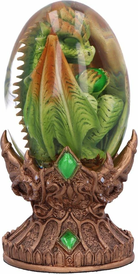 Figurinë koleksionuese NEMESIS NOW Elemental Dragonlings Earth 12 cm, e gjelbër/bronz, në kuti dhurate