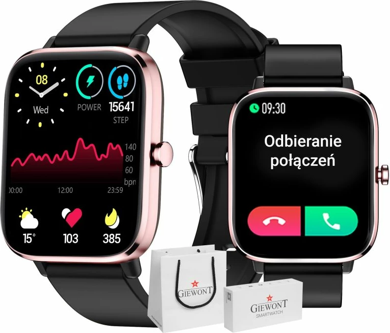 Smartwatch për femra Giewont, rozë e zezë