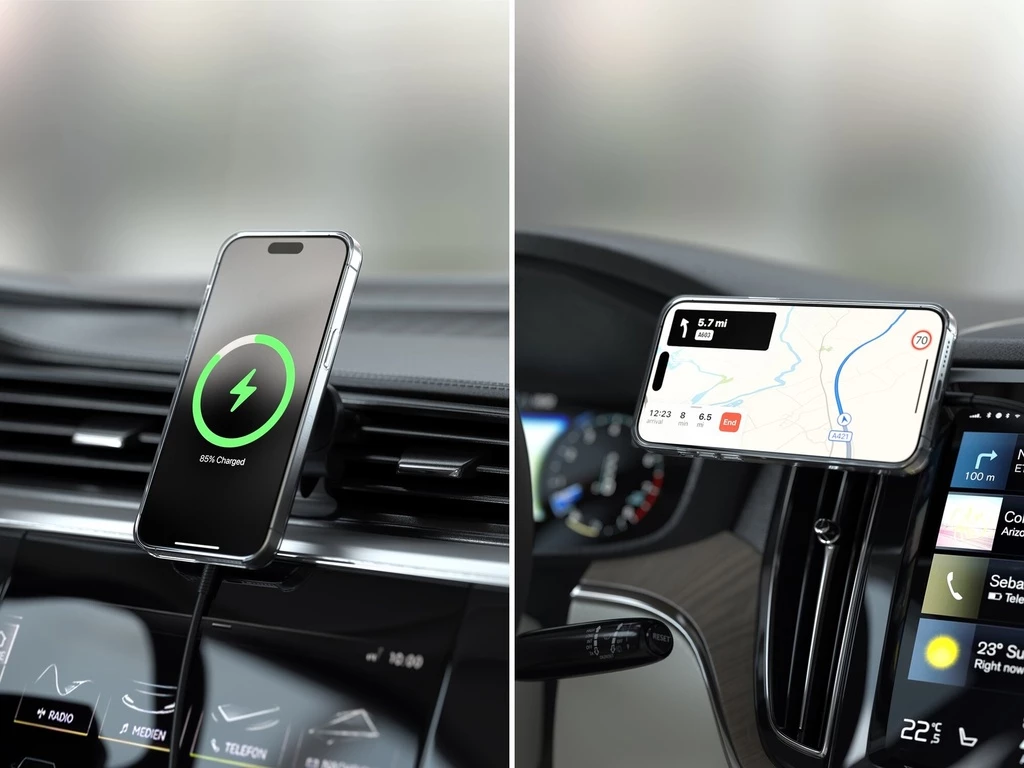 Satechi Qi2 Wireless Car Charger - Space Gray