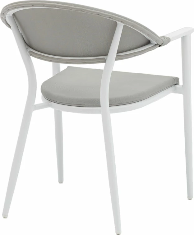 Karrige për kopsht Pino alumini e bardhë-tekstilen gri