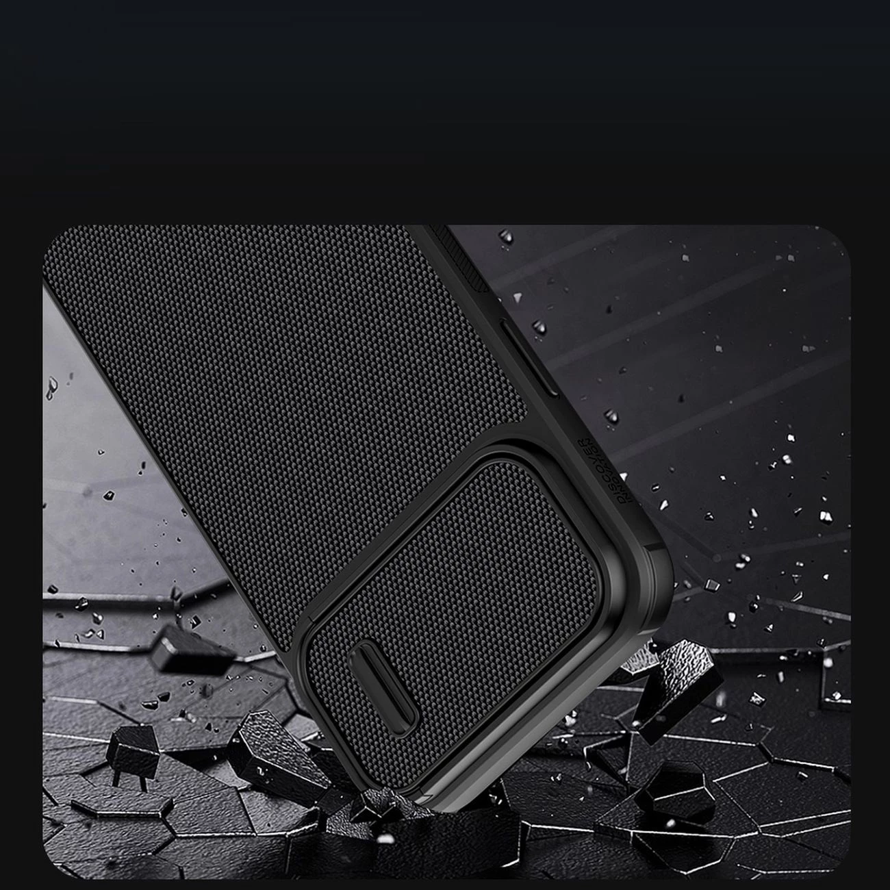 Mbështjellës Nillkin Textured S Case për iPhone 14 Pro, me kapak kamere, e zezë
