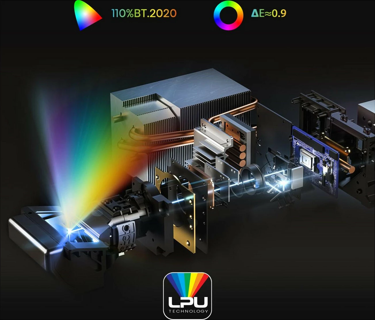 Projektor laser Hisense PT1, 4K UHD, Smart VIDAA, HDR, Dolby Atmos, HDMI 2.1, WiFi, 80-150", ngjyrë e zezë me bronz