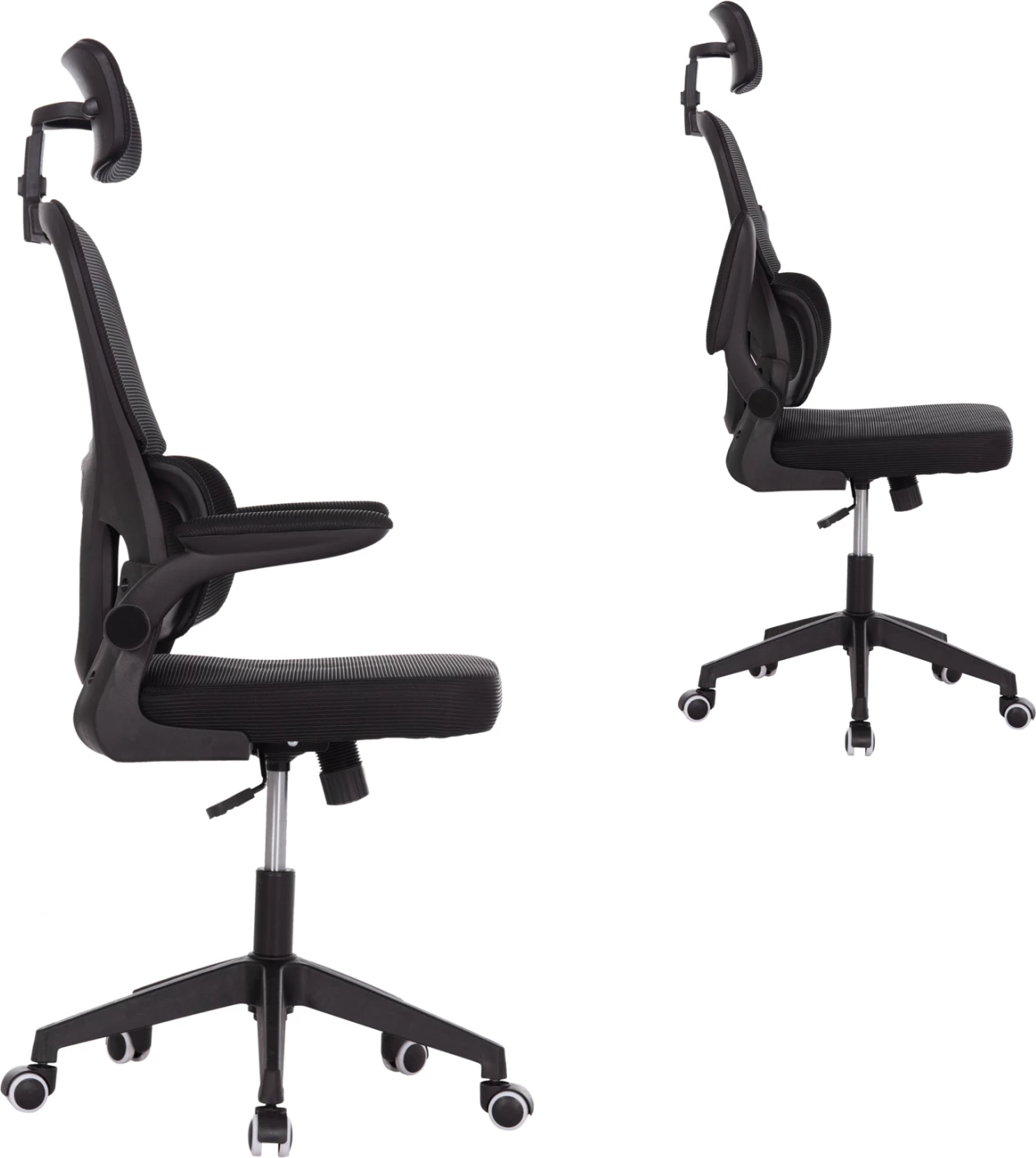 Karrige zyre Baston, rrjetë e zezë, FH18236.01, 64x60x117-127cm