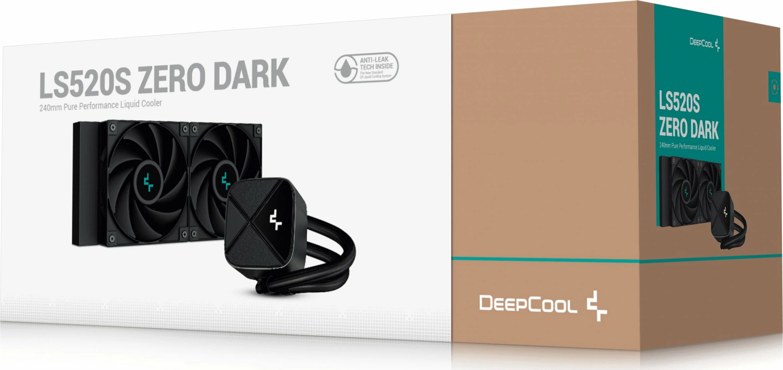 Ftohje me ujë AIO Deepcool LS520S Zero Dark 240mm (R-LS520-BKNNMM-G-1), 2x120mm PWM, e zezë