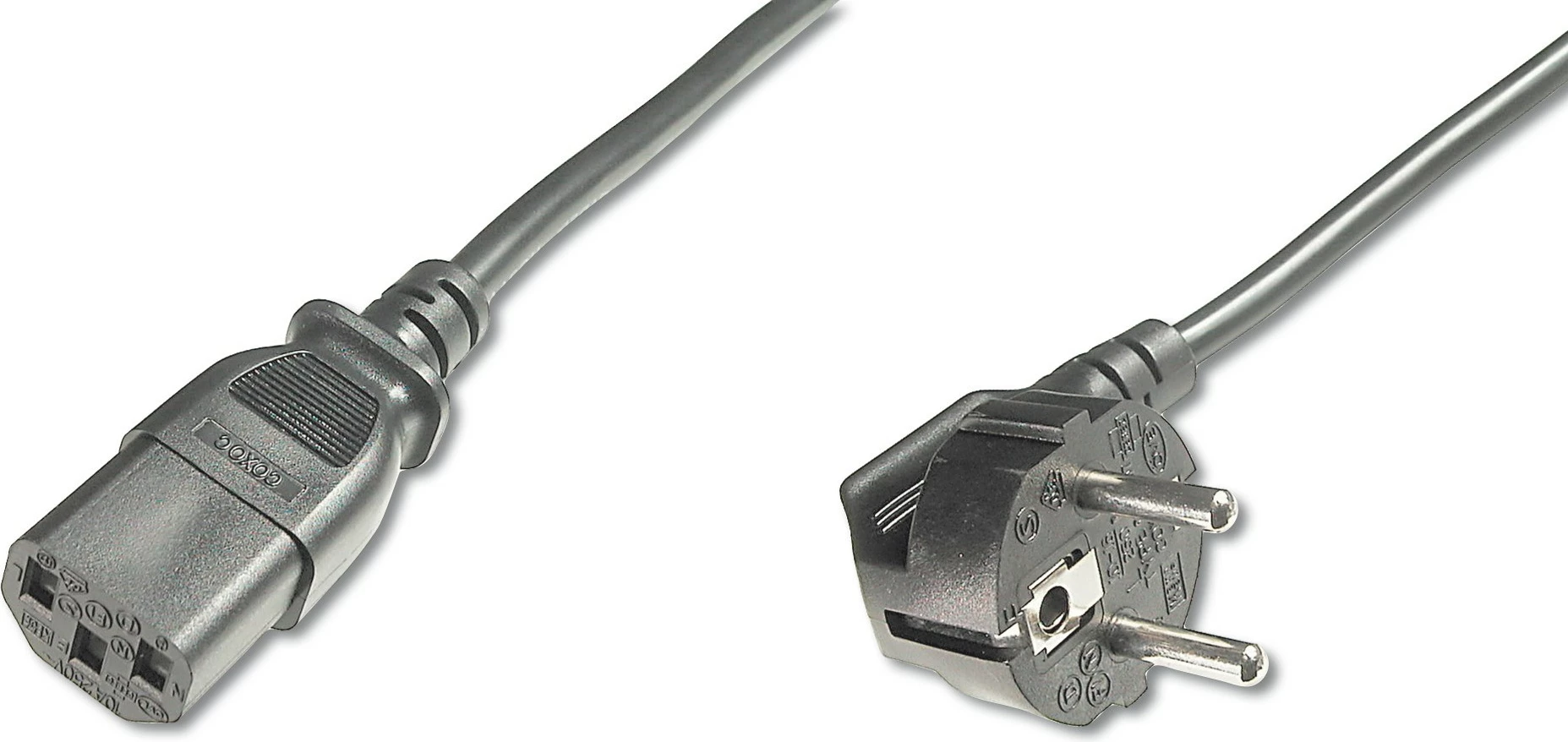 Kabllo rryme Digitus, 0.75m, C13, IEC C13, e zezë