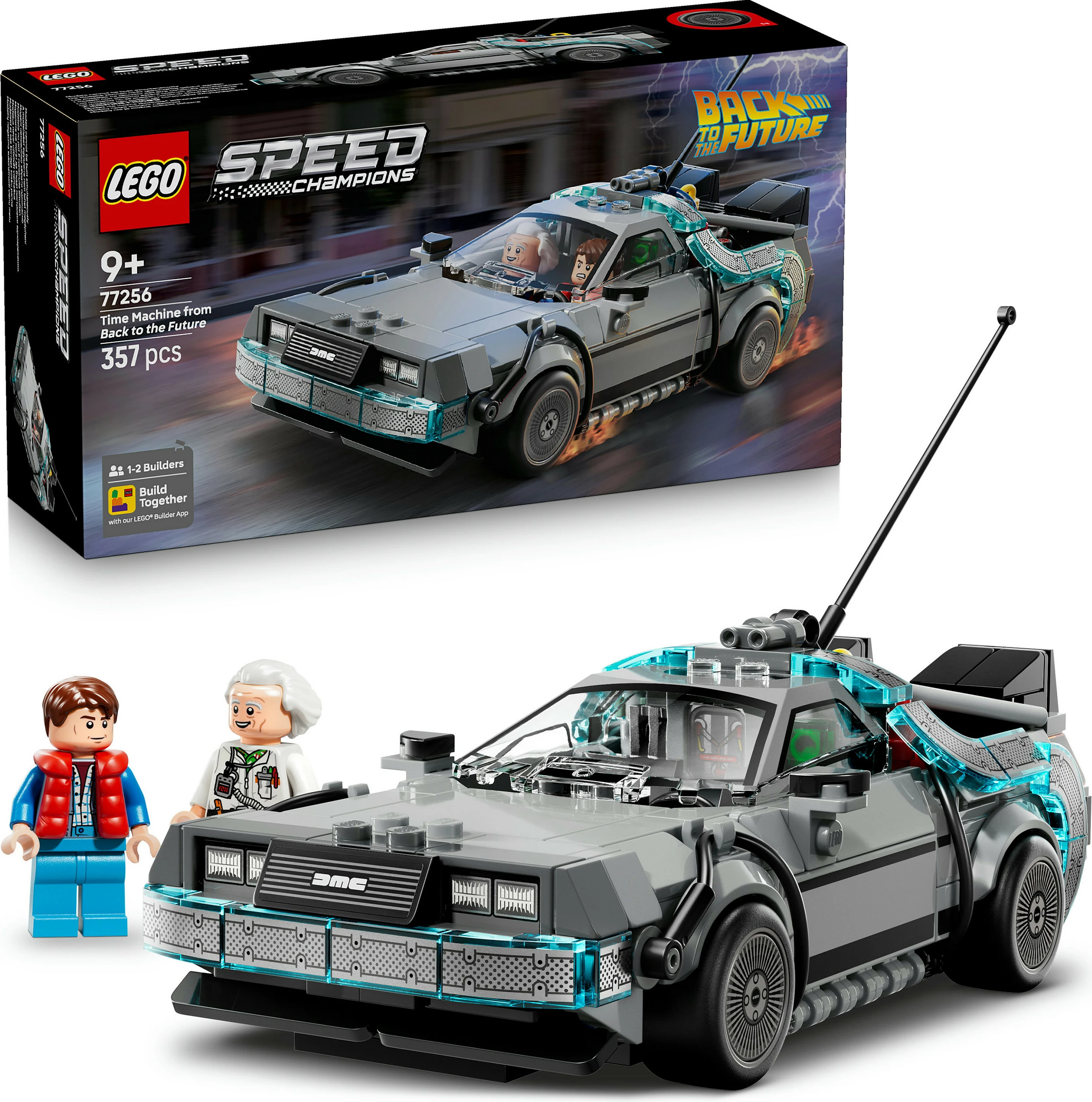 Set ndërtimi LEGO Speed Champions Time Machine Back to the Future 77256, 357 copë, multikolor