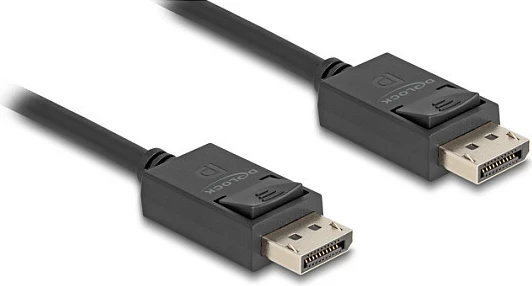 Kabëll DisplayPort DeLOCK 2.1, 1 m, 8K 60Hz, 40 Gbps, i zi